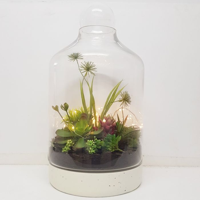 Terrarium Glassware Range - Concrete glass atrium with glass ball